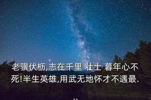 壯士暮年,有遠大抱負的人，年年不停止努力進取