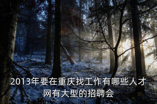 2013年要在重慶找工作有哪些人才網有大型的招聘會