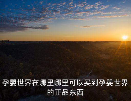 孕嬰世界在哪里哪里可以買到孕嬰世界的正品東西