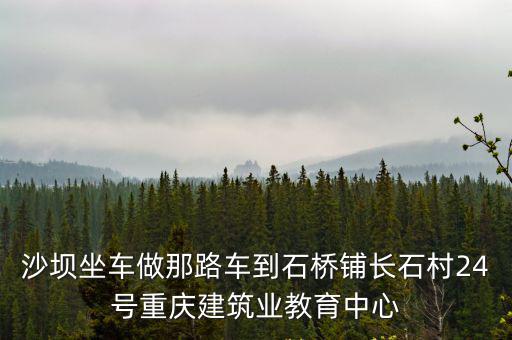 沙壩坐車做那路車到石橋鋪長石村24號重慶建筑業教育中心