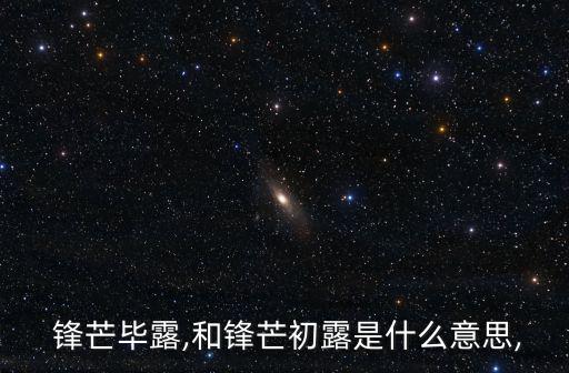  鋒芒畢露,和鋒芒初露是什么意思,