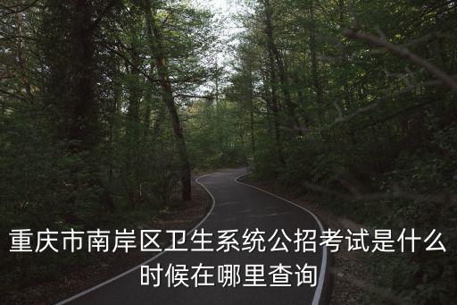 重慶市南岸區衛生系統公招考試是什么時候在哪里查詢