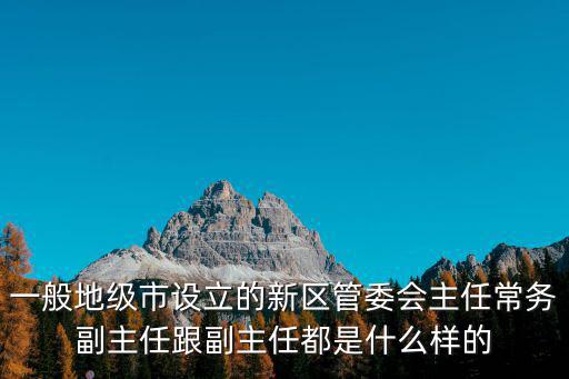 一般地級市設立的新區管委會主任常務副主任跟副主任都是什么樣的