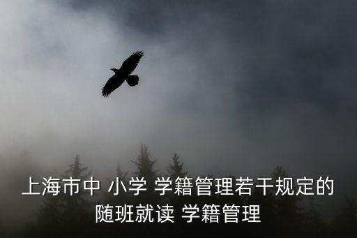 上海市中 小學 學籍管理若干規定的隨班就讀 學籍管理