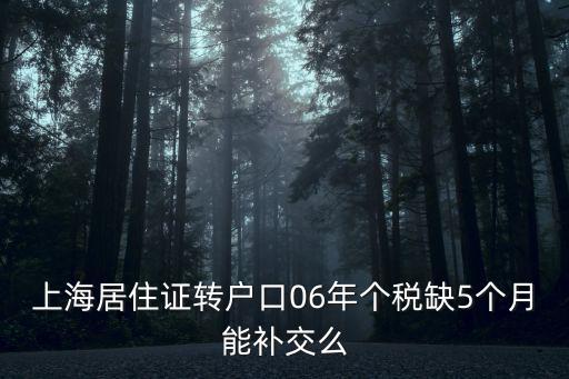 上海居住證轉戶口06年個稅缺5個月能補交么