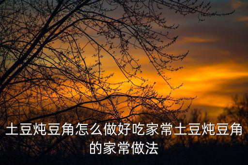 土豆燉豆角怎么做好吃家常土豆燉豆角的家常做法