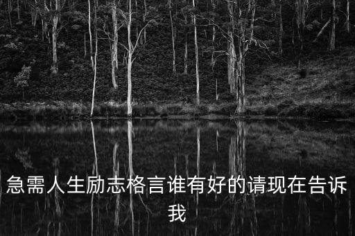 急需人生勵志格言誰有好的請現在告訴我