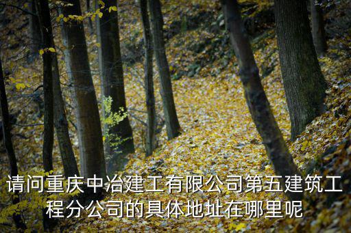 請問重慶中冶建工有限公司第五建筑工程分公司的具體地址在哪里呢