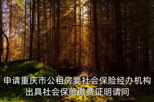 申請重慶市公租房要社會保險經辦機構出具社會保險繳費證明請問