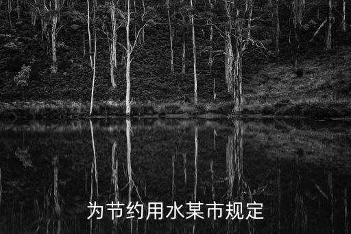 為節約用水某市規定
