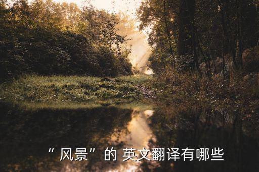 “ 風(fēng)景”的 英文翻譯有哪些