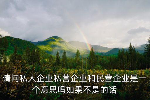 請問私人企業私營企業和民營企業是一個意思嗎如果不是的話