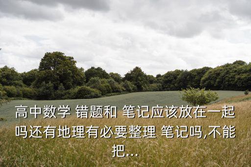 高中數學 錯題和 筆記應該放在一起嗎還有地理有必要整理 筆記嗎,不能把...