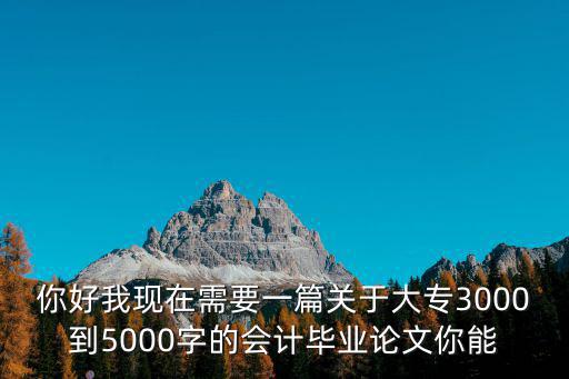 你好我現在需要一篇關于大專3000到5000字的會計畢業論文你能