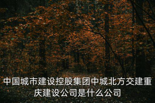 中國城市建設控股集團中城北方交建重慶建設公司是什么公司