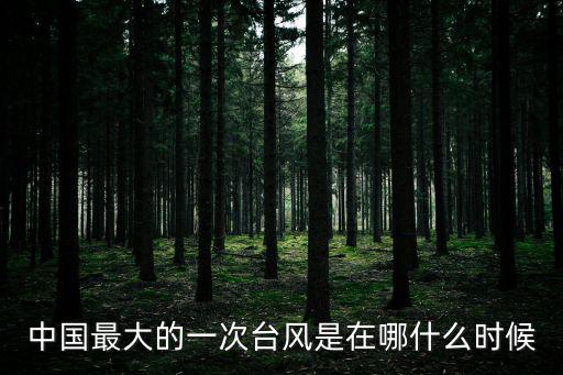 中國最大的一次臺風是在哪什么時候