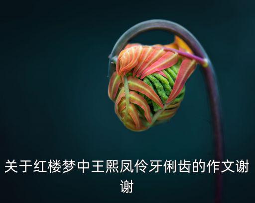 關于紅樓夢中王熙鳳伶牙俐齒的作文謝謝