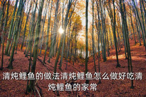 清燉鯉魚的做法清燉鯉魚怎么做好吃清燉鯉魚的家常