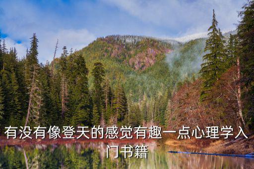 有沒有像登天的感覺有趣一點心理學入門書籍