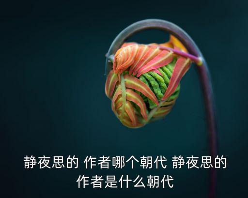 靜夜思作者,第二集:第一集:唐朝詩人李白的作品