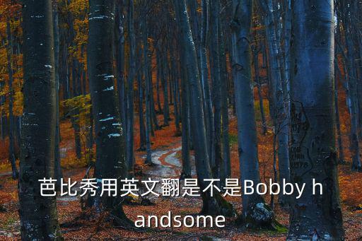 芭比秀用英文翻是不是Bobby handsome