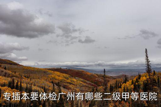 專插本要體檢廣州有哪些二級甲等醫院