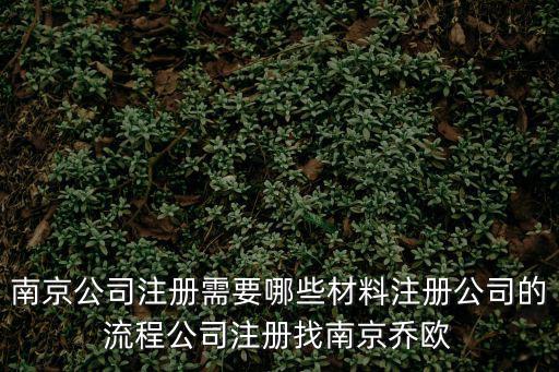 南京公司注冊需要哪些材料注冊公司的流程公司注冊找南京喬歐