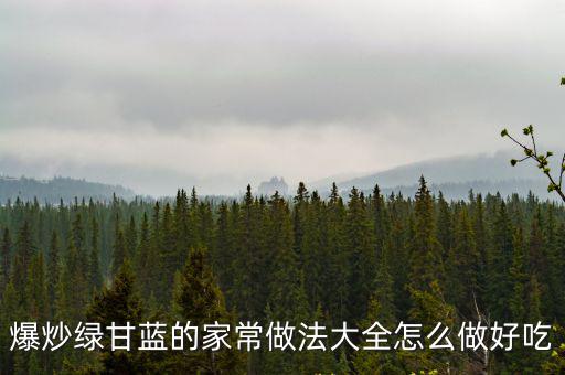 爆炒綠甘藍的家常做法大全怎么做好吃