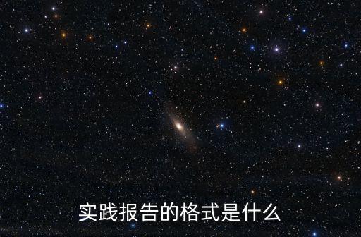 實踐報告的格式是什么