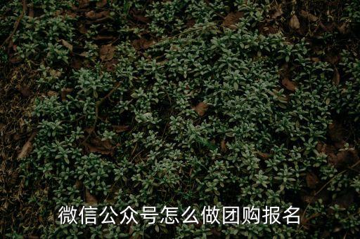 微信公眾號怎么做團(tuán)購報(bào)名