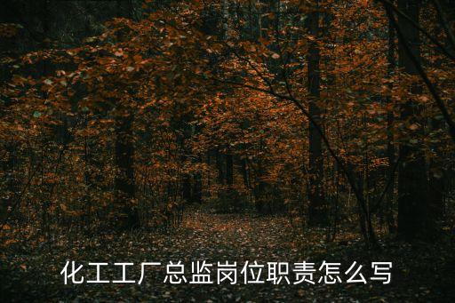 化工工廠總監(jiān)崗位職責怎么寫