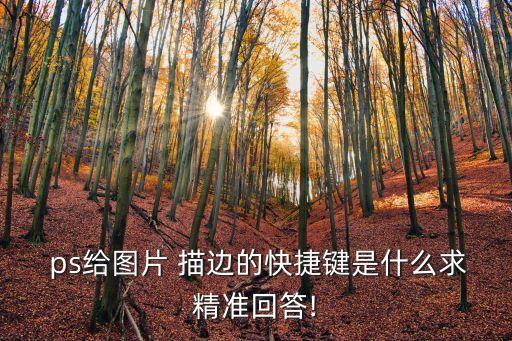  ps給圖片 描邊的快捷鍵是什么求精準回答!