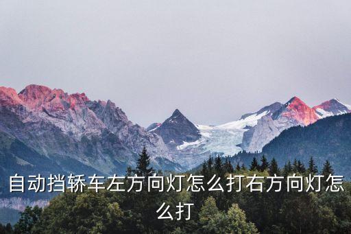 自動擋轎車左方向燈怎么打右方向燈怎么打