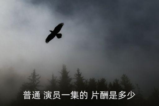 演員片酬,普通演員插曲片酬多少?答案不一