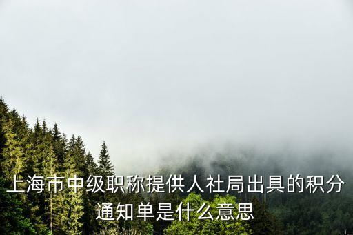 上海市中級職稱提供人社局出具的積分通知單是什么意思