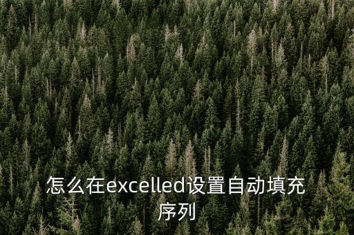 怎么在excelled設置自動填充序列