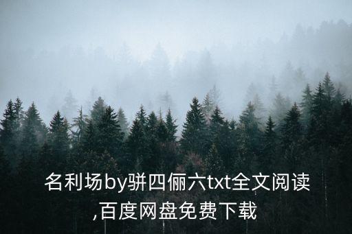  名利場by駢四儷六txt全文閱讀,百度網盤免費下載