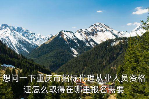 想問一下重慶市招標(biāo)代理從業(yè)人員資格證怎么取得在哪里報(bào)名需要