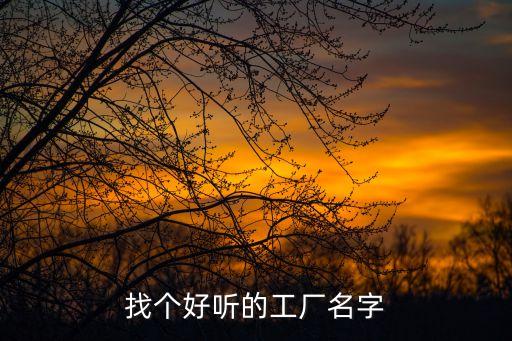 找個好聽的工廠名字