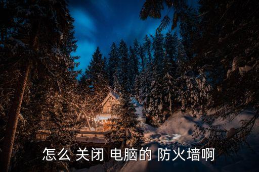 怎么 關閉 電腦的 防火墻啊