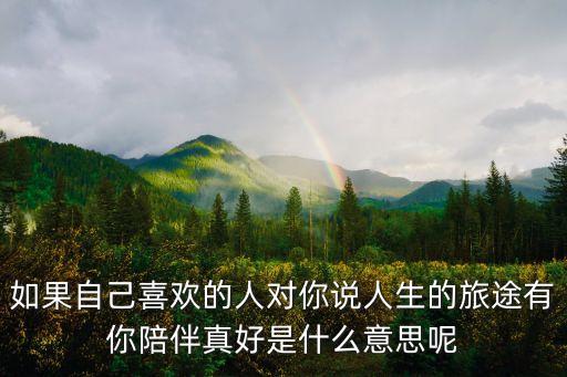 如果自己喜歡的人對(duì)你說(shuō)人生的旅途有你陪伴真好是什么意思呢