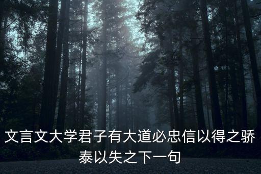 文言文大學君子有大道必忠信以得之驕泰以失之下一句