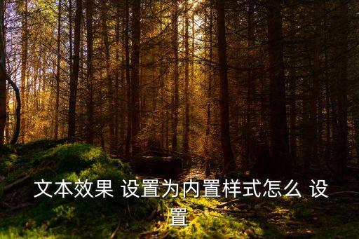  文本效果 設置為內置樣式怎么 設置