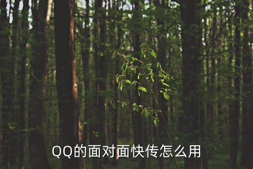 QQ的面對面快傳怎么用