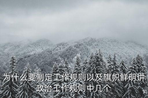 為什么要制定工作規則以及旗幟鮮明講政治工作規則中幾個