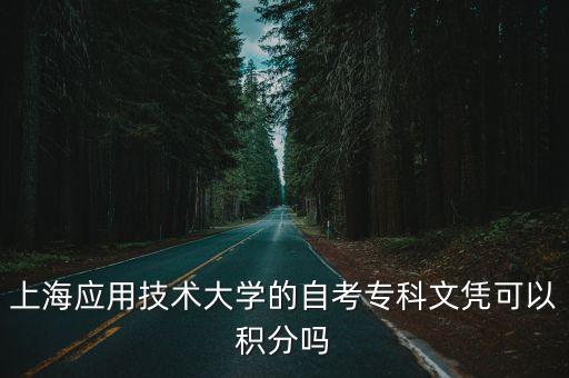 上海應用技術大學的自考專科文憑可以積分嗎