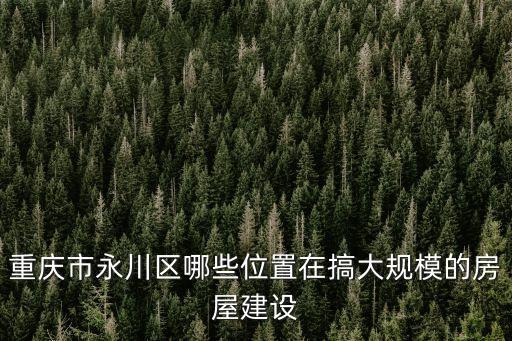 重慶市永川區哪些位置在搞大規模的房屋建設