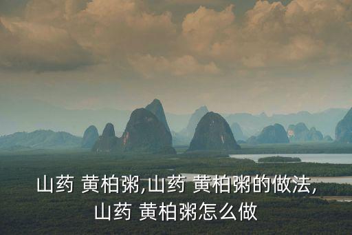山藥 黃柏粥,山藥 黃柏粥的做法,山藥 黃柏粥怎么做