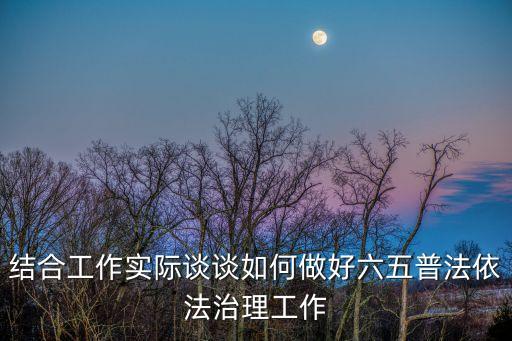 結合工作實際談談如何做好六五普法依法治理工作