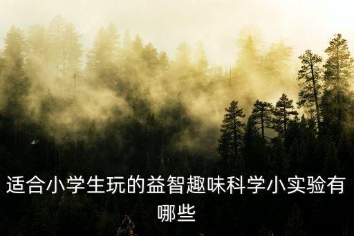 適合小學生玩的益智趣味科學小實驗有哪些